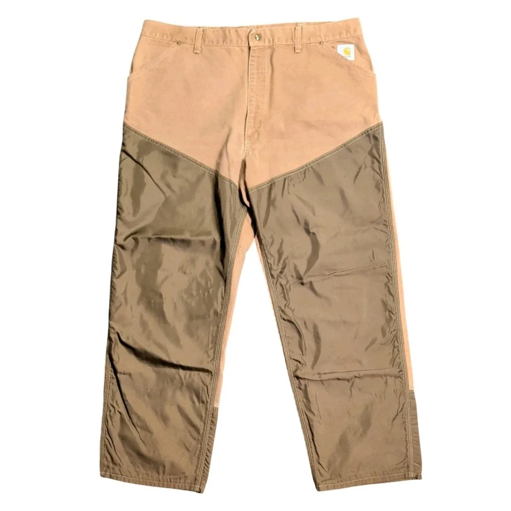 Vtg Carhartt Brush Pants Mens Size 40x29 Canvas Double Knee Brown Hunt WU256 USA